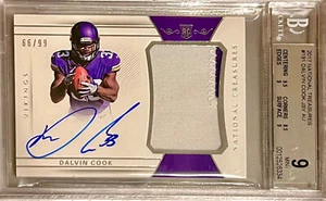 /99 BGS 9 RPA Dalvin Cook 2017 National Treasures True Rookie Patch Auto auf Karte - Bild 1 von 2