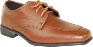 ALLURE MEN AL01KID Boy Dress Shoe Fashion Tuxedo Wedding Prom Brown Matte - Picture 1 of 7