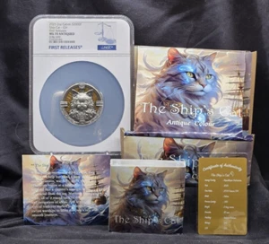2025 GABON 2000F SHIP CAT - NGC PF70 UC FR - 2 oz .999 ANTIQUED GILT SILVER COIN - Picture 1 of 22