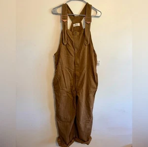 We the Free Free People Hunter Denim Brown Overalls Utility Size L - Picture 1 of 6