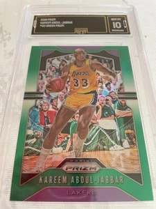 KAREEM ABDUL-JABBAR LAKERS 2019 PRIZM GREEN PRIZM # 20 GRADED 10 L@@@K - Picture 1 of 2