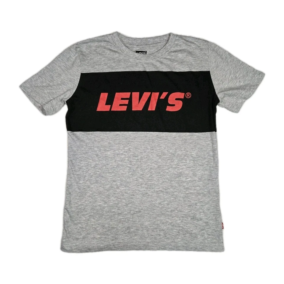 Camiseta de manga corta Levis gris negra para niños talla mediana 10/12 Foto 1 de 4