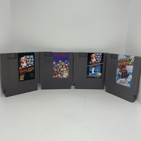 NES Lot Of 4 Games Mario Bros 5 Screw, Duck Hunt, Super Mario Bros 2, DrX Tested