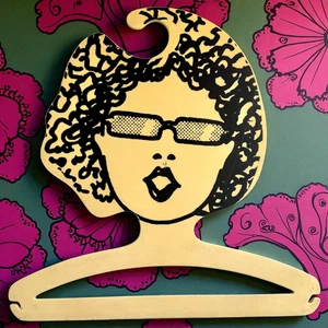 Mod Face Hanger Vintage BG Milano Black Woman Sunglasses Lady MCM Italy 14" READ - Picture 1 of 19
