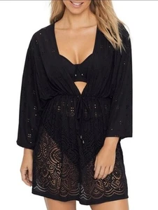 Dotti Damen Gypsy Gem gehäkelt Schwimmen Überwurf schwarz Größe Small - Bild 1 von 3