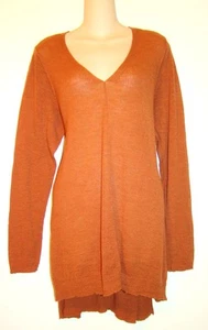 Eileen Fisher Woman Plus 100% Wool Burnt Orange Lightweight Sweater 2X D121 - Picture 1 of 7