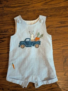Mud Pie Boy Easter Bunny Truck One Piece 3-6 Months Outfit EUC Summer - Picture 1 of 5
