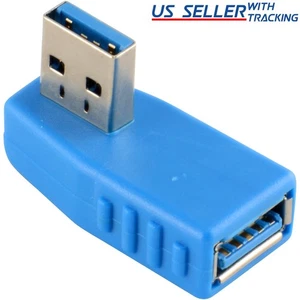 (5 Pack) Right Angle USB 3.0 to Right Facing Female Adapter Coupler Connector 5x - Picture 1 of 1