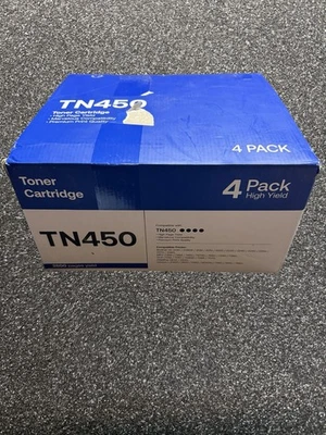 Paquete de 4 cartuchos de tóner TN450 NUEVOS para Brother/MFC/DCP/Lenovo/Intellifax Foto 1 de 4