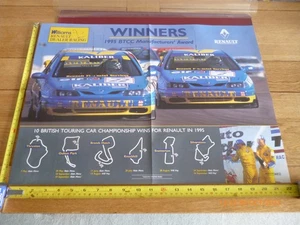 ALAIN MENU & WILL HOY WILLIAMS RENAULT 1995 BTCC AUTOSPORT POSTER *A BIT TATTY* - Picture 1 of 6