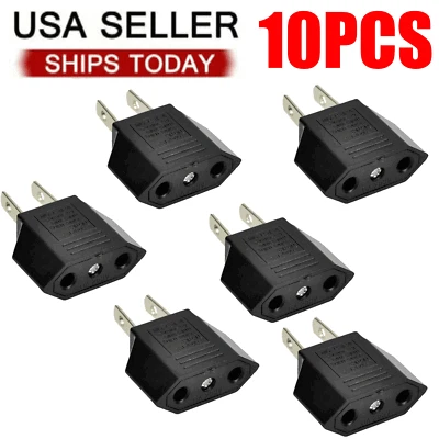 New EU Euro Europe to US USA Power Jack Wall Plug Converter Travel Adapter Us - Image 1 of 4
