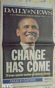 Barack Obama Historic First Presidency Win NY Daily News 11.05.2008 - Bild 1 von 3