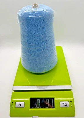 Infanta by Millor Machine Knitting Yarn Cone - 9oz - Baby Blue (No label) - Image 1 of 2