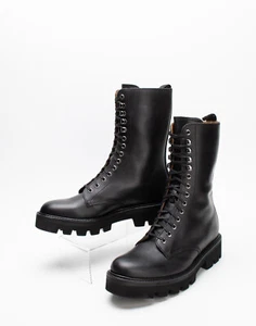 UVP417€ GRENSON Leder Kampfstiefel US7 UK4,5 EU37,5 schwarz extraleichte Sohle - Bild 1 von 12