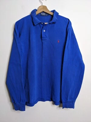 Vintage Ralph Lauren Polo Shirt Mens Medium Blue Embroidered Pony Logo Y2K - image 1 of 4