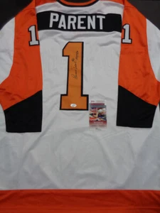 Bernie Parent Philadelphia Flyers Autographed Replica Hockey Jersey JSA COA - Picture 1 of 3