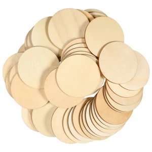 Discos de madera redondos de madera sin terminar 50 piezas para proyectos de artesanía creativa - Imagen 1 de 12
