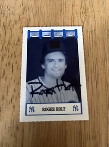 ROGER HOLT SIGNED 1992 NEW YORK YANKEES 1980’S WIZ SGA PROMO BASEBALL CARD - Picture 1 of 2