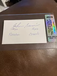 Johnny Sain Autographed Index Card Yankees Boston Braves KC Athletics PSA DNA - Picture 1 of 3