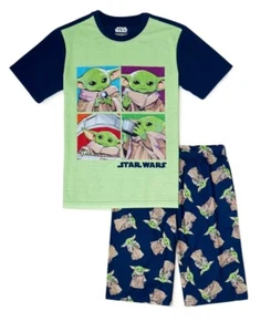 Star Wars YODA Boys XS 4 5 Pajamas Pjs Shirt Shorts Disney - Picture 1 of 1