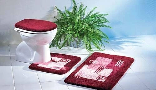 Badematten-Set Mailand 3-tlg Teppich | WC-Vorleger mit Ausschnitt | Deckelbezug - Bild 1 von 1