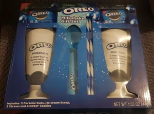 Oreo Cookie Milkshake Gift Set 2 Ceramic Cups Brand New in Factory Sealed Box - Picture 1 of 4