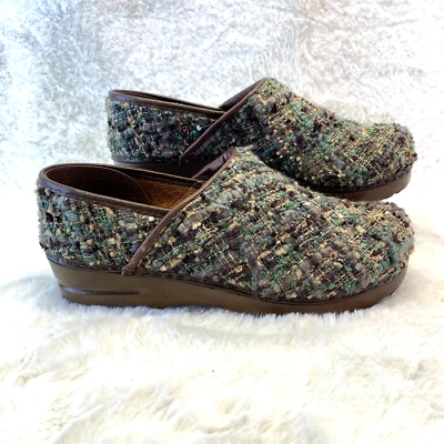 Sanita Danish Clogs Womens EU 38 US 7.5 Multicolor Tweed Comfort Shoes Slip On - Image 1 of 4