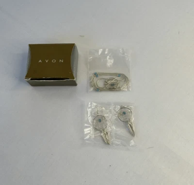 Colar e brincos Avon Serling prata e turquesa apanhador de sonhos e penas - Imagem 1 de 4