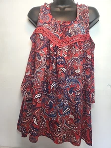 Eyeshadow Women's Sz 3X Paisley Floral Print Cold Shoulder Blouse Shirt - Imagen 1 de 9