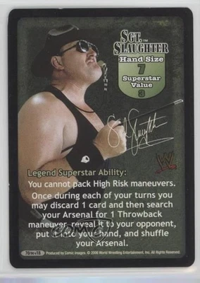 2006 WWE Raw Deal Trading Card Game Expansion 18: Royal Rumble Sgt Slaughter - Image 1 of 2