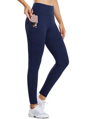 Leggings térmicas femininas, forradas de lã impermeáveis, 2XL, azul marinho - Imagem 1 de 4
