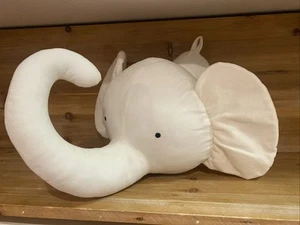Elephant Head Plush Wall Mount Nursery Children’s Room Wall Hanging White NWOT - Picture 1 of 5