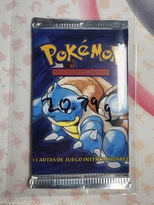 Pokemon Spanish Base Set Unlimited Pack Blastoise Art Sealed Vintage Maybe Heavy - Picture 1 of 2