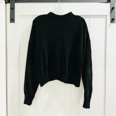 Velvet Fleur Chenille Sweater Women’s Large Black Super Soft Cozy Knit Pullover - Image 1 of 4