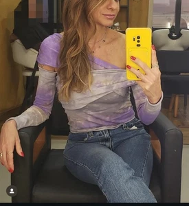 Neu ZARA Woman mehrfarbiges schulterfreies Oberteil Bluse 80 % Viskose Größe M Y418A - Bild 1 von 21