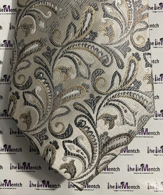 范海桑象牙色花卉佩斯利设计可调节领带 3.75 英寸(全新带标签) — 第 1/3 张图片