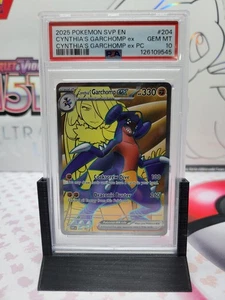 Pokemon Cynthia's Garchomp ex 204 2025 tarjetas promocionales escarlata y violeta holográficas PSA 10 - Imagen 1 de 5