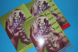 Colección de folletos Untied Nations 2000 NY Ginebra Viena + monta sellos BlueLake - Imagen 1 de 4