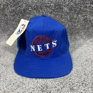 Vintage New Jersey Nets Strapback Hat Cap Blue NBA 90s NWT Deadstock NOS FLAW - Bild 1 von 11