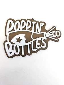 Galleta de jengibre traviesa adorno de Navidad botellas de alcohol Poppin' champán - Imagen 1 de 3