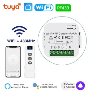 US WiFi RF433 Curtain Roller Blinds Motor Switch Tuya APP For Alexa Google Home - Picture 1 of 12
