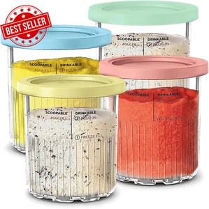 NC500 for Ninja Creami Deluxe 11-In-1 XL Family Size Pints and Lids - 4 Pack, 24 - Picture 1 of 12