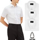 Ex M&S Mens White Shirts Short Sleeve Slim Fit Formal Classic Collar Multipack