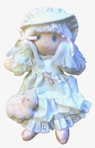 Vtg 1982 AMERICAN GREETINGS EYELETTE Soft Rag DOLL PLUSH Amtoy Eyelet Pink Cat - Picture 1 of 7