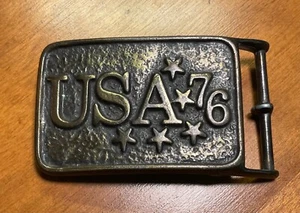 Vintage Messing Gürtelschnalle - USA United States 76 - Bild 1 von 2
