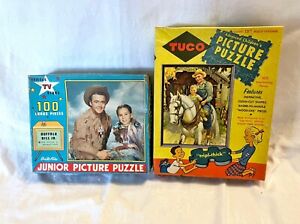 Vintage 1956 Built-Rite TV Stars & Tuco 100 pc Western Picture Puzzles Complete