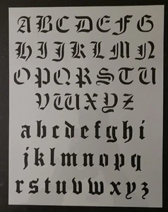Old Olde English Alphabet Custom Stencil 8.5" x 11" Sheet FAST FREE SHIPPING - Picture 1 of 1