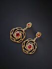 Luxury Ruby Stone Gold Earrings 