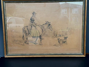 Print – Sancho Panza with Donkey & Dog from Don Quixote, Classic Artwork - Picture 1 of 3