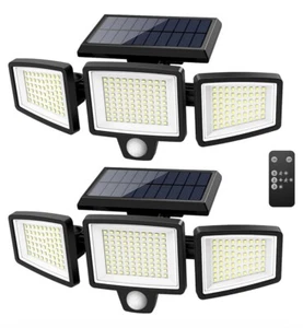 Tuffenough Solar Outdoor Lights 2500LM 210 LED Security Lights with Remote Heads - Picture 1 of 3